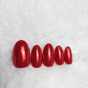 Pressed Red Glitter Press-on Nails